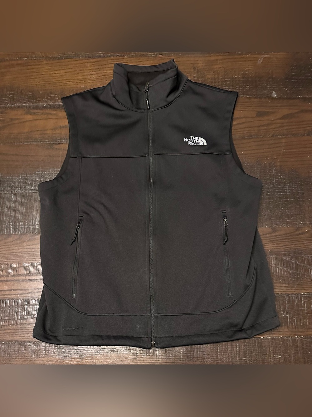 The North Face Windwall Men’s Black Vest Full Zip Size Large Soft Shell